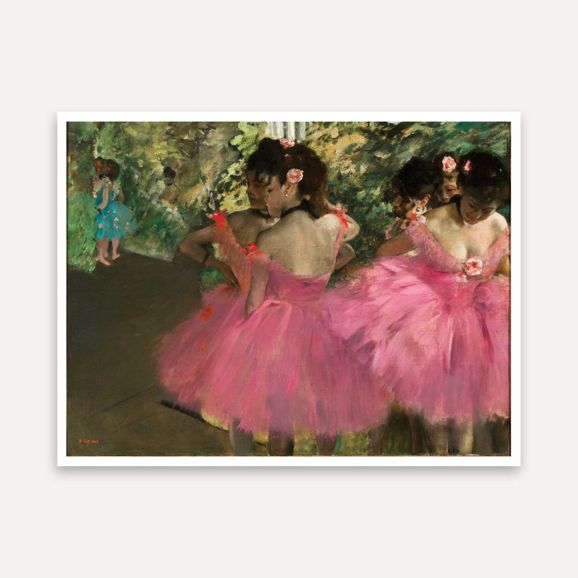 Dancers in Pink Painting for Living Room | Edgar Degas Ballet Wall Art | Giclée Print 4 : 3 Horizontal Premium Wall Art Canvas by MeriDeewar