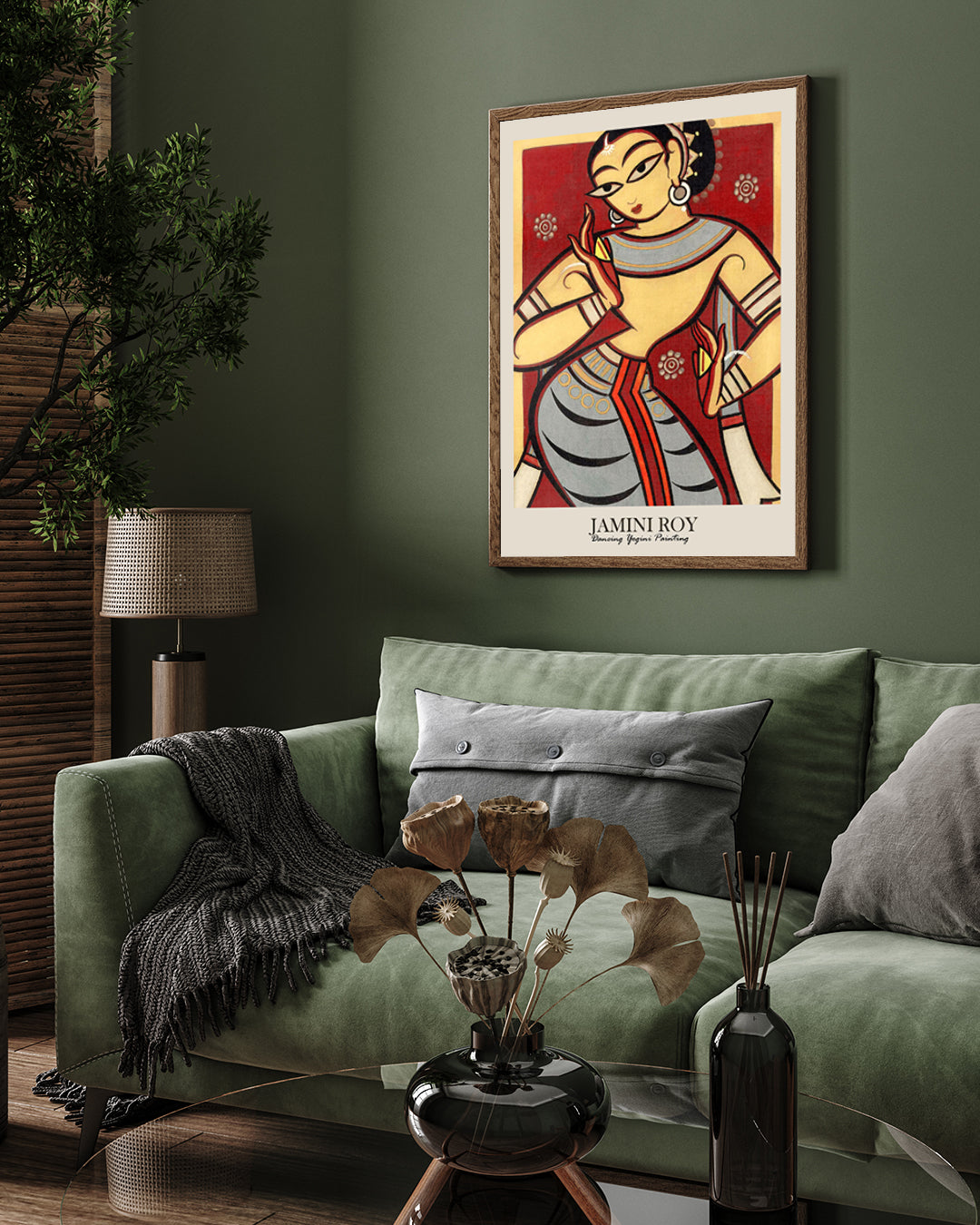Dancing Gopini Painting by Jamini Roy 3 : 4 Vertical New Premium Wall Art Canvas by MeriDeewar
