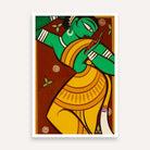 "Dancing Woman in Green" Jamini Roy Painting | Fine Art Wall Art 2 : 3 Vertical Premium Wall Art Canvas by MeriDeewar
