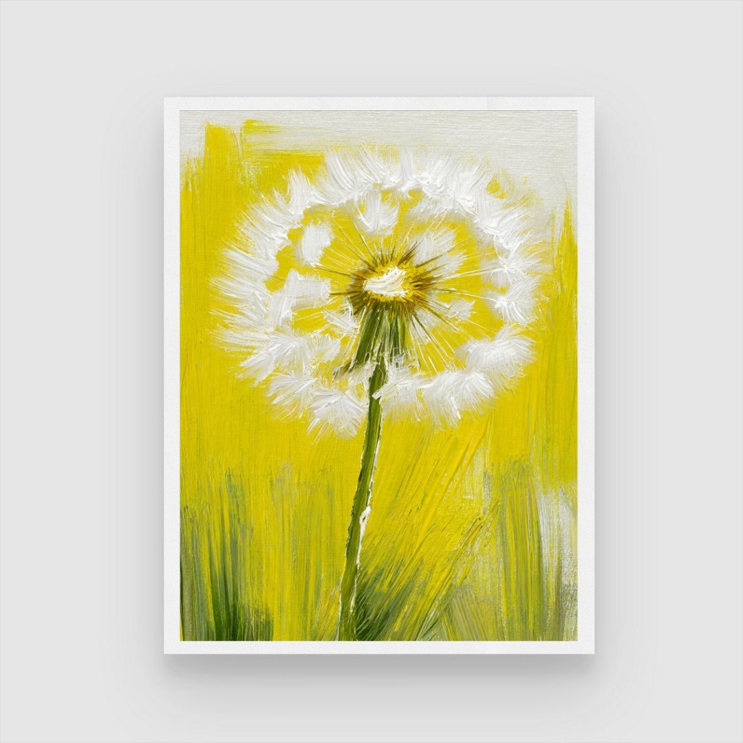 Dandelion Abstract Art Canvas - Modern Floral Wall Decor 3 : 4 Vertical New Premium Wall Art Canvas by MeriDeewar