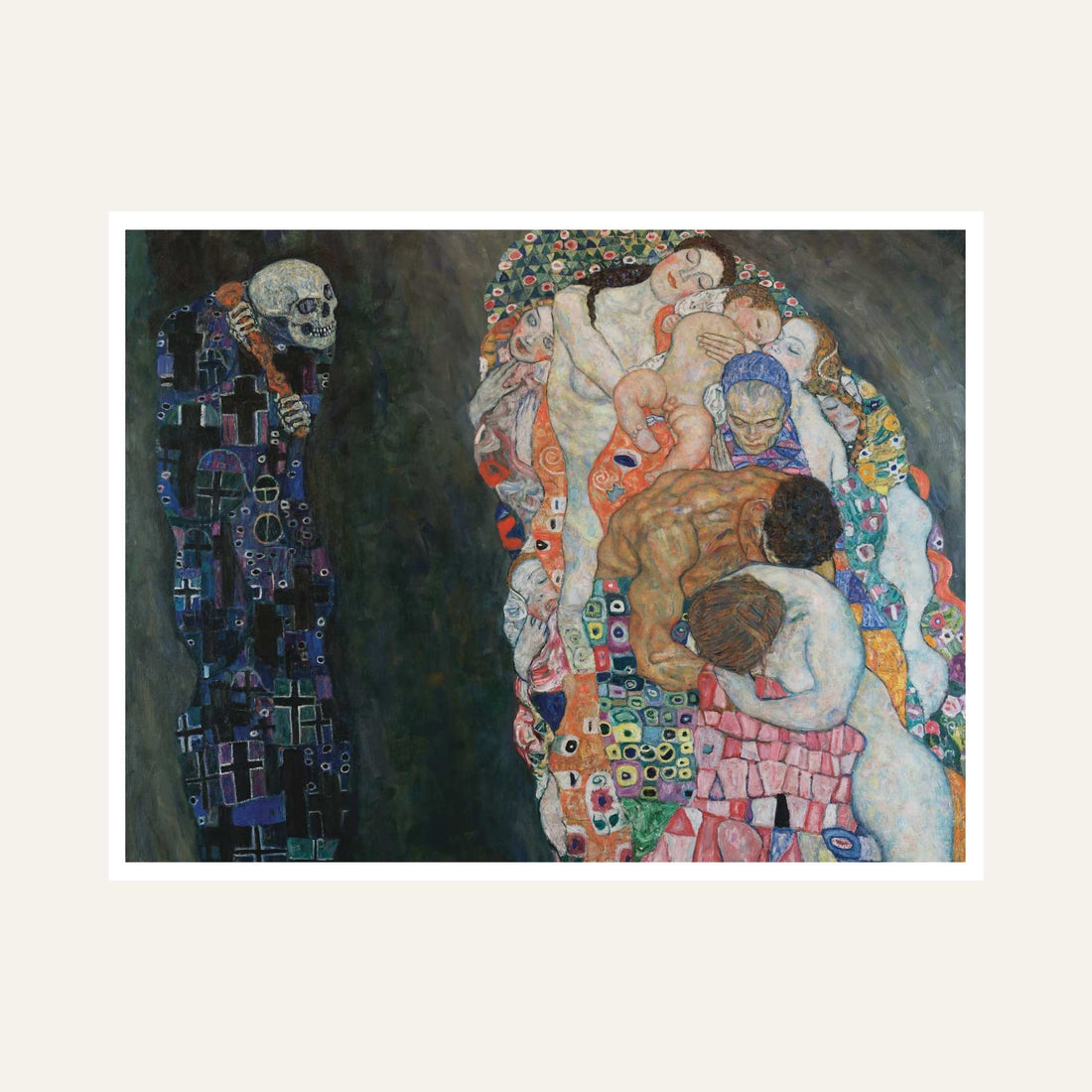 Death and Life by Gustav Klimt | Classic Wall Painting for Living Room | Giclée Art Print 6 : 5 Horizontal Premium Wall Art Canvas by MeriDeewar