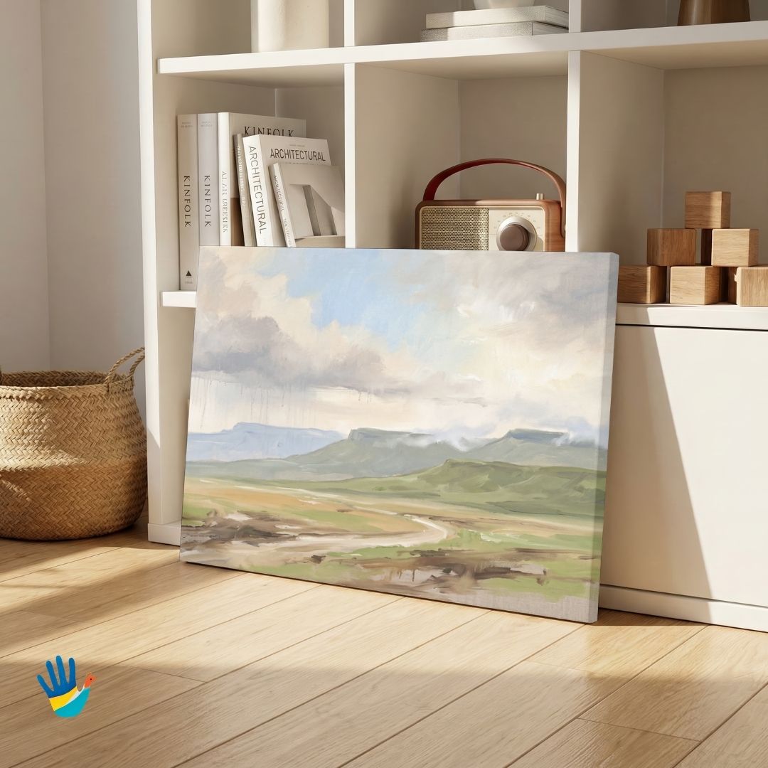 Deccan Hills After Rain | Panoramic Landscape Art 3 : 2 Horizontal Premium Wall Art Canvas by MeriDeewar