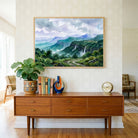 Deccan Monsoon | Western Ghats Watercolor Landscape Framed Art Curate Premium Wall Art Canvas by MeriDeewar