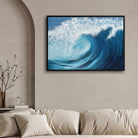 "Deep Blue Power" Seascape Oil Painting Giclée Print | Fine Art Wall Art 4 : 3 Horizontal Premium Wall Art Canvas by MeriDeewar