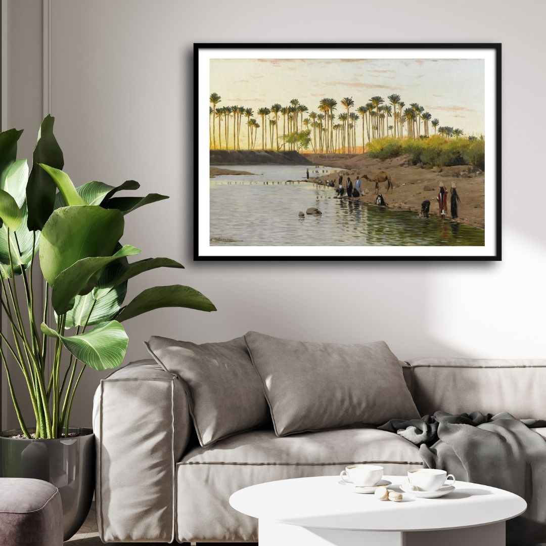 Desert Life by the River 2 : 3 Horizontal Premium Wall Art Canvas by MeriDeewar