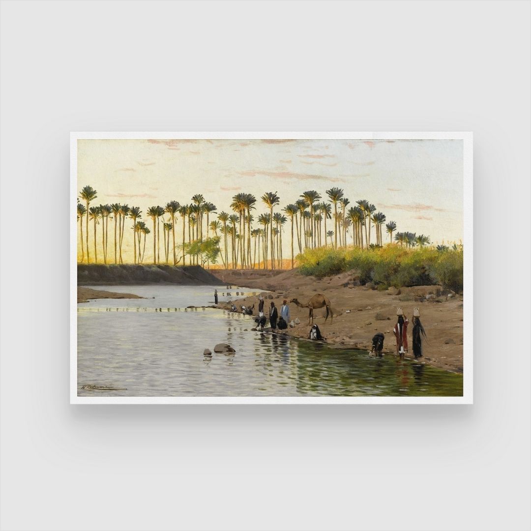 Desert Life by the River 2 : 3 Horizontal Premium Wall Art Canvas by MeriDeewar