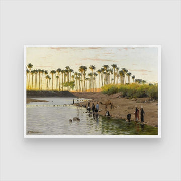 Desert Life by the River 2 : 3 Horizontal Premium Wall Art Canvas by MeriDeewar