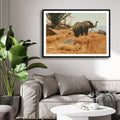 Desert Majesty – The March of the Tusker 2 : 3 Horizontal Premium Wall Art Canvas by MeriDeewar