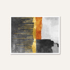 Dharani Gold | Gold Leaf & Charcoal Color-Block Abstract Wall Art 4 : 3 Horizontal Premium Wall Art Canvas by MeriDeewar