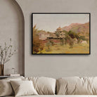 Dilwara Temple Mount Abu Oil Painting | Horizontal Framed Print 4 : 3 Horizontal Premium Wall Art Canvas by MeriDeewar