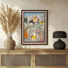 Divine Descent: Shiva's Family Mount Kailasa Painting - MeriDeewar 3 : 4 Vertical New Premium Wall Art Canvas by MeriDeewar