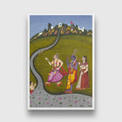 Divine Journey Of Krishna Painting 2 : 3 Vertical Premium Wall Art Canvas by MeriDeewar