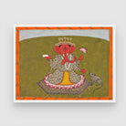 Divine Lord Ganesha Art | Classical Wall Painting 3 : 4 Horizontal New Premium Wall Art Canvas by MeriDeewar