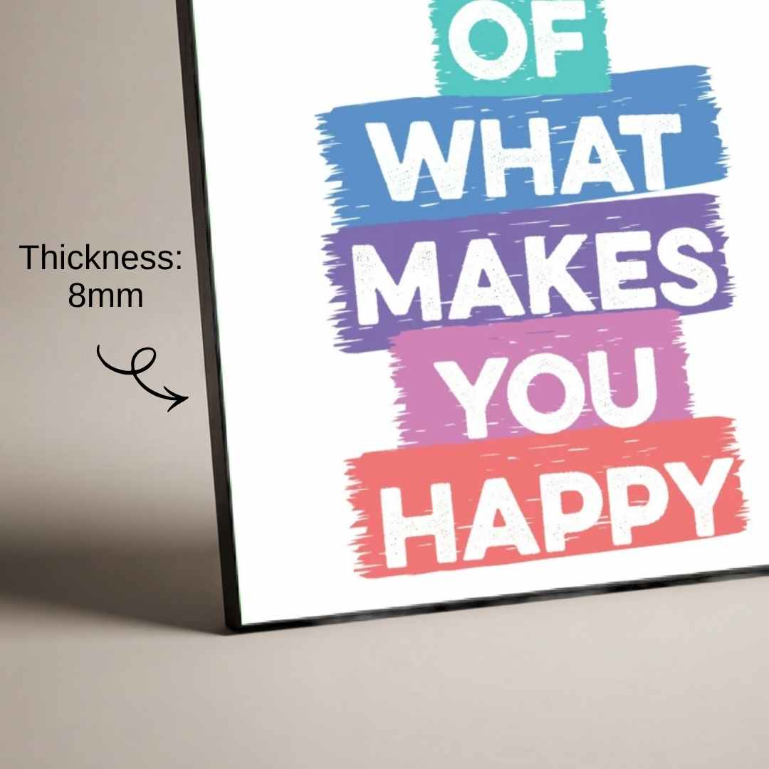 "Do More Of What Makes You Happy" Brush-Stroke Typography Poster | Vertical Borderless Art Frame Poster Premium Wall Art Canvas by MeriDeewar