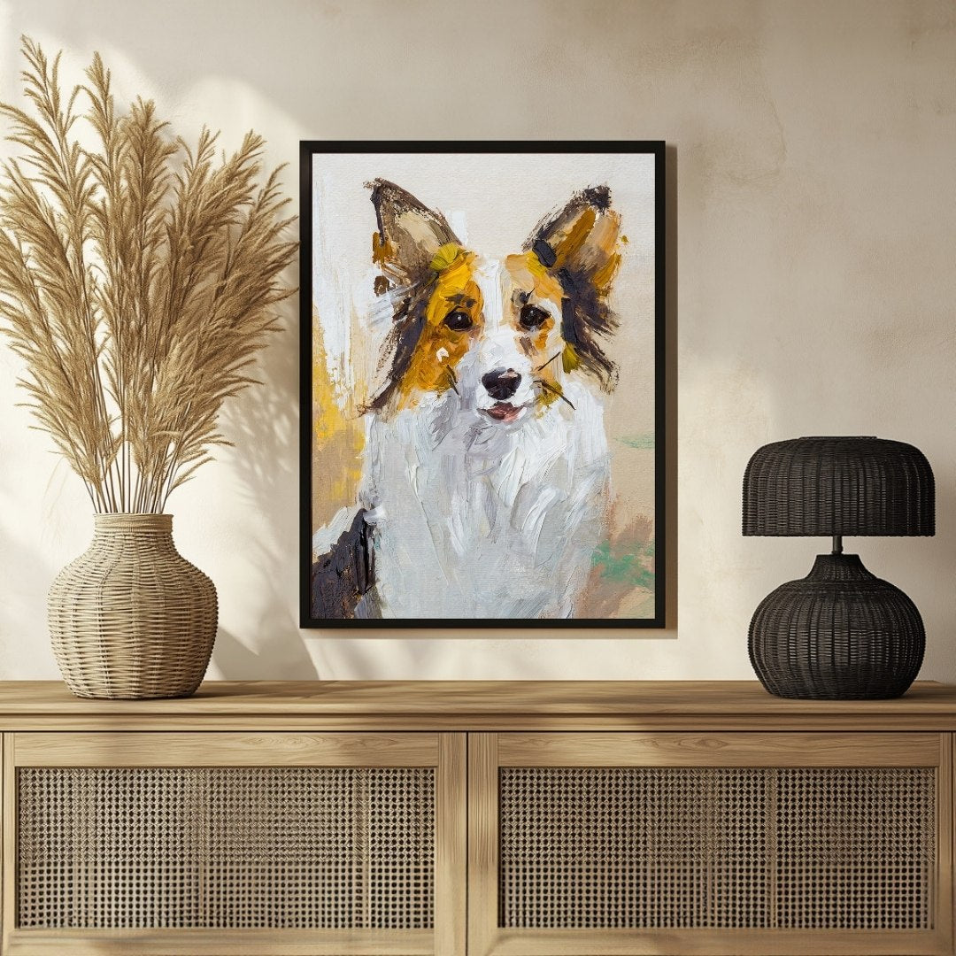 Dog Abstract Art Painting - Modern Wall Decor 3 : 4 Vertical New Premium Wall Art Canvas by MeriDeewar