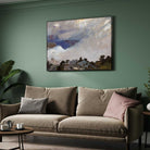 Dramatic Impressionist Stormy Landscape Oil Painting | Framed Print 4 : 3 Horizontal Premium Wall Art Canvas by MeriDeewar