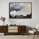 Dramatic Impressionist Stormy Landscape Oil Painting | Framed Print 4 : 3 Horizontal Premium Wall Art Canvas by MeriDeewar