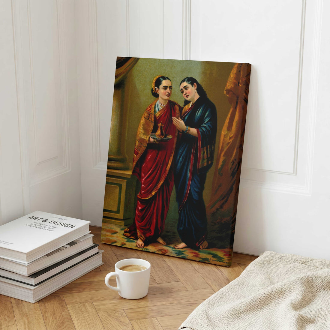 Draupadi and Sudeshna Painting – A Moment of Dignity and Resilience | MeriDeewar.com 3 : 4.2 Vertical Premium Wall Art Canvas by MeriDeewar