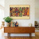 "Drummers and Dancers" Jamini Roy Painting | Fine Art Wall Art 3 : 2 Horizontal Premium Wall Art Canvas by MeriDeewar