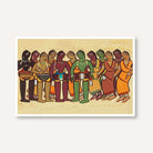 "Drummers and Dancers" Jamini Roy Painting | Fine Art Wall Art 3 : 2 Horizontal Premium Wall Art Canvas by MeriDeewar