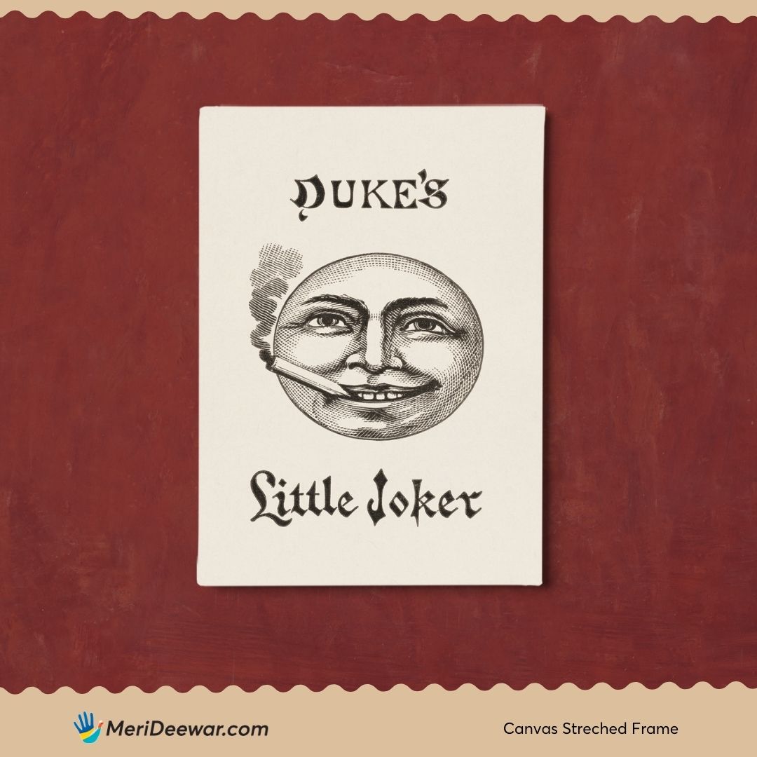 Duke's Little Joker Poster from the Playing Cards series 3 : 4 Vertical New Premium Wall Art Canvas by MeriDeewar
