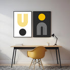 Duotone Minimal Geometric Striped Figures wall art set of 2 Walls Premium Wall Art Canvas by MeriDeewar
