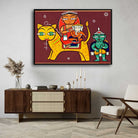 Durga Ganesha Painting for Living Room – Jamini Roy Style Spiritual Wall Art | MeriDeewar 3 : 2 Horizontal Premium Wall Art Canvas by MeriDeewar