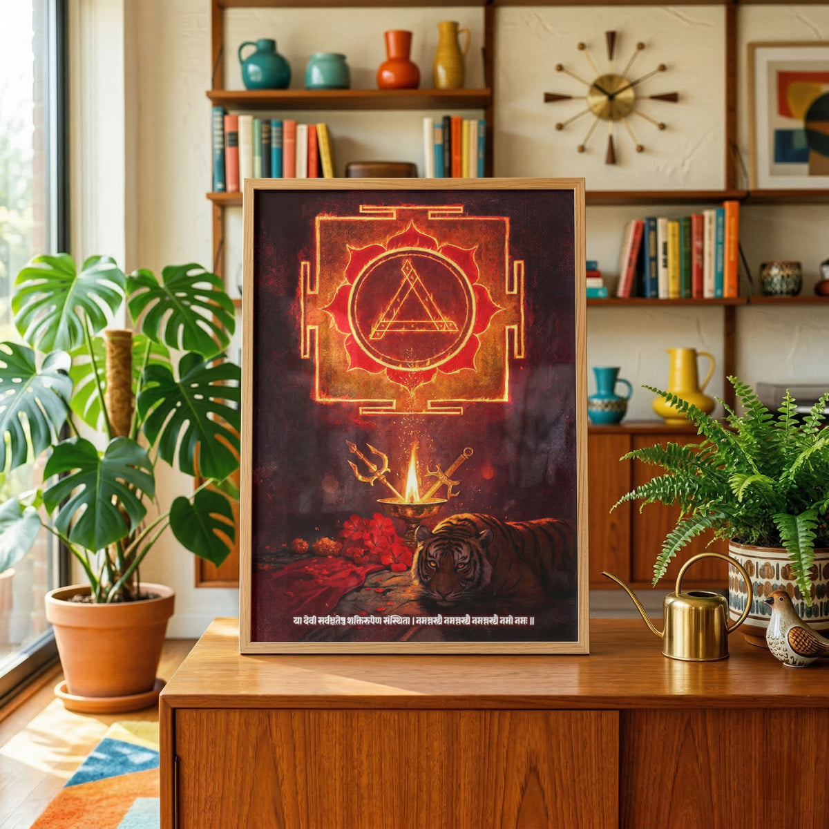 Durga Yantra | Yantra Wall Art 3 : 4 Vertical Premium Wall Art Canvas by MeriDeewar