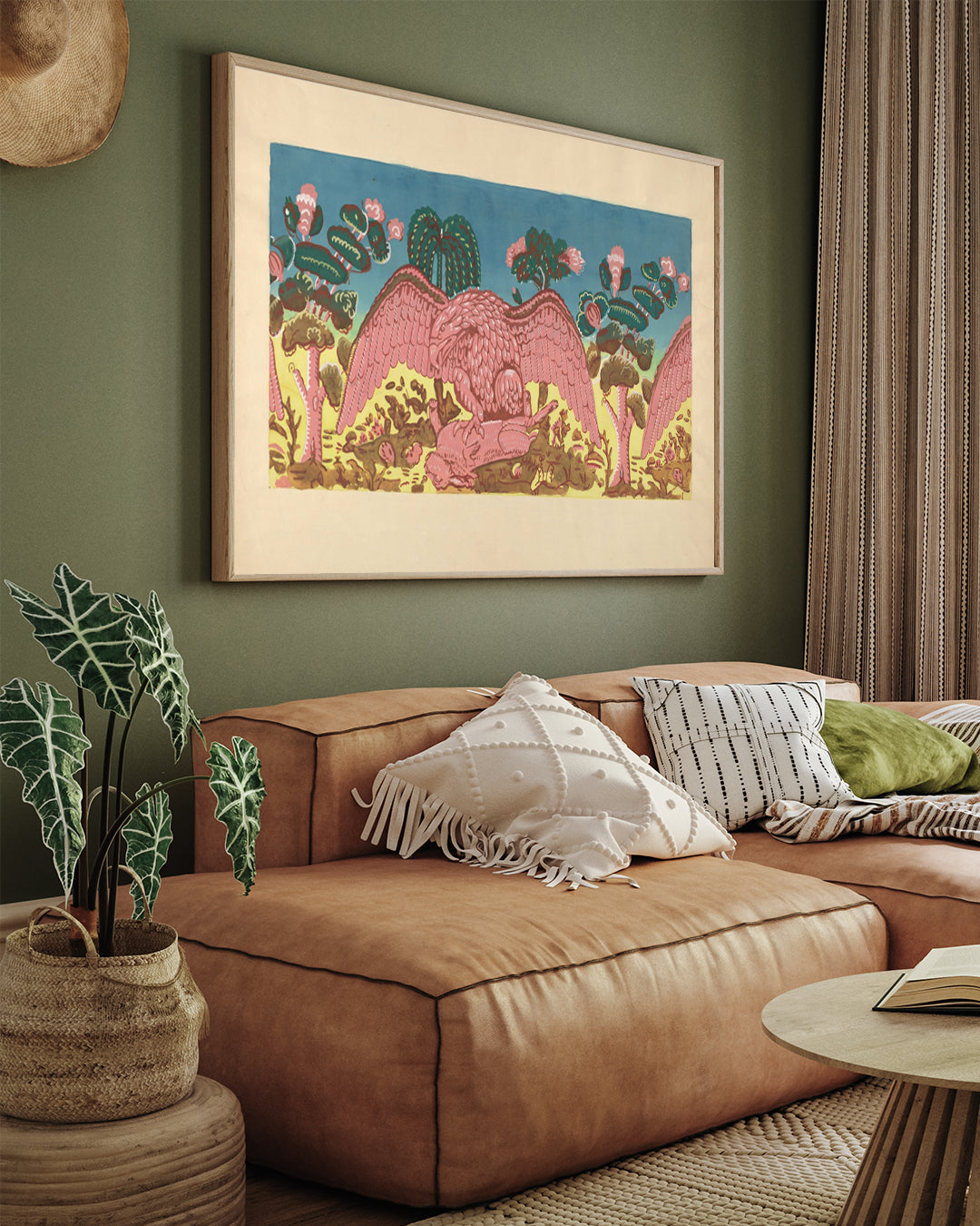 Eagle and Rabbit Bandbox Design 3 : 4 Horizontal New Premium Wall Art Canvas by MeriDeewar