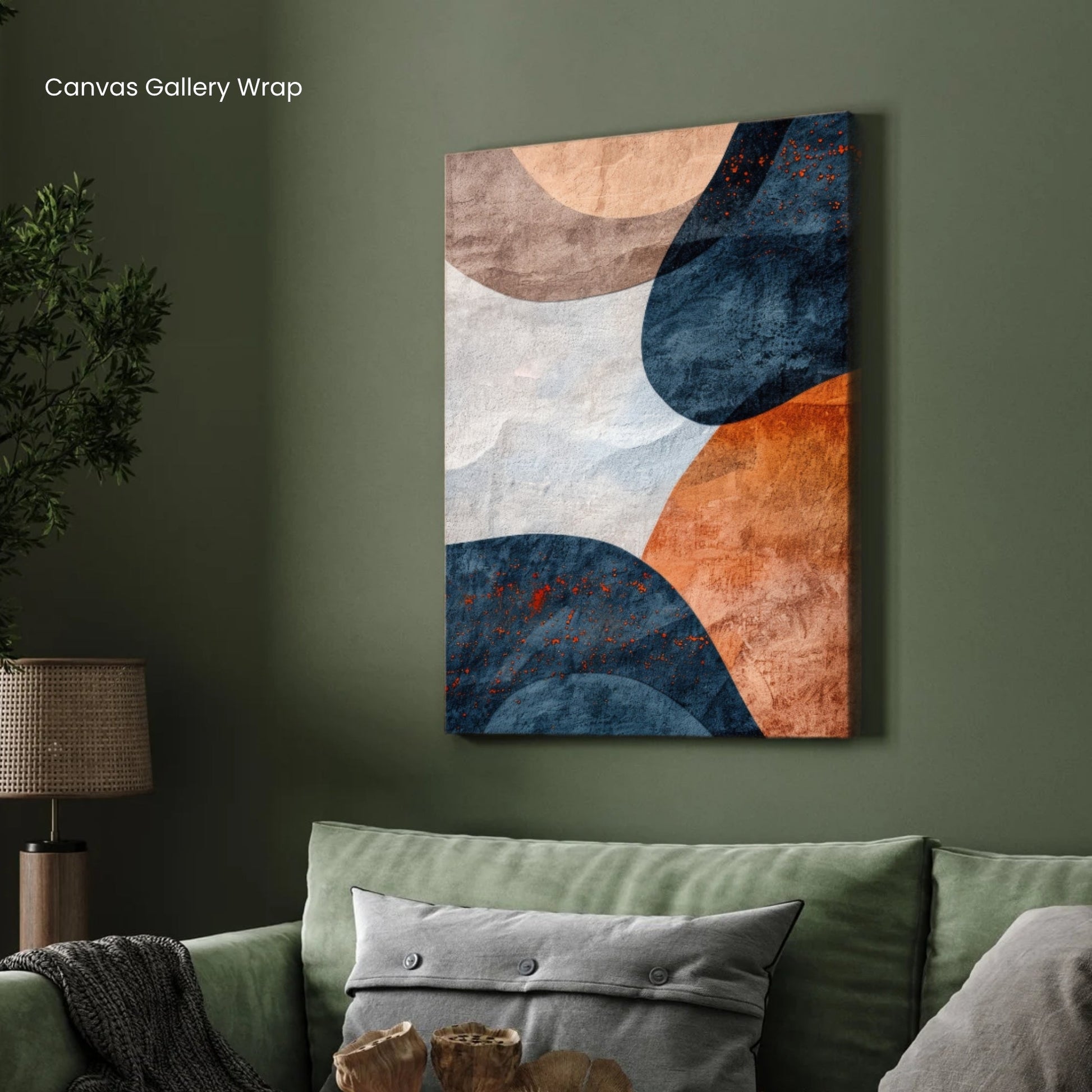 Earth Tone Abstract Canvas Painting for Modern Interiors 2 : 3 Vertical Premium Wall Art Canvas by MeriDeewar