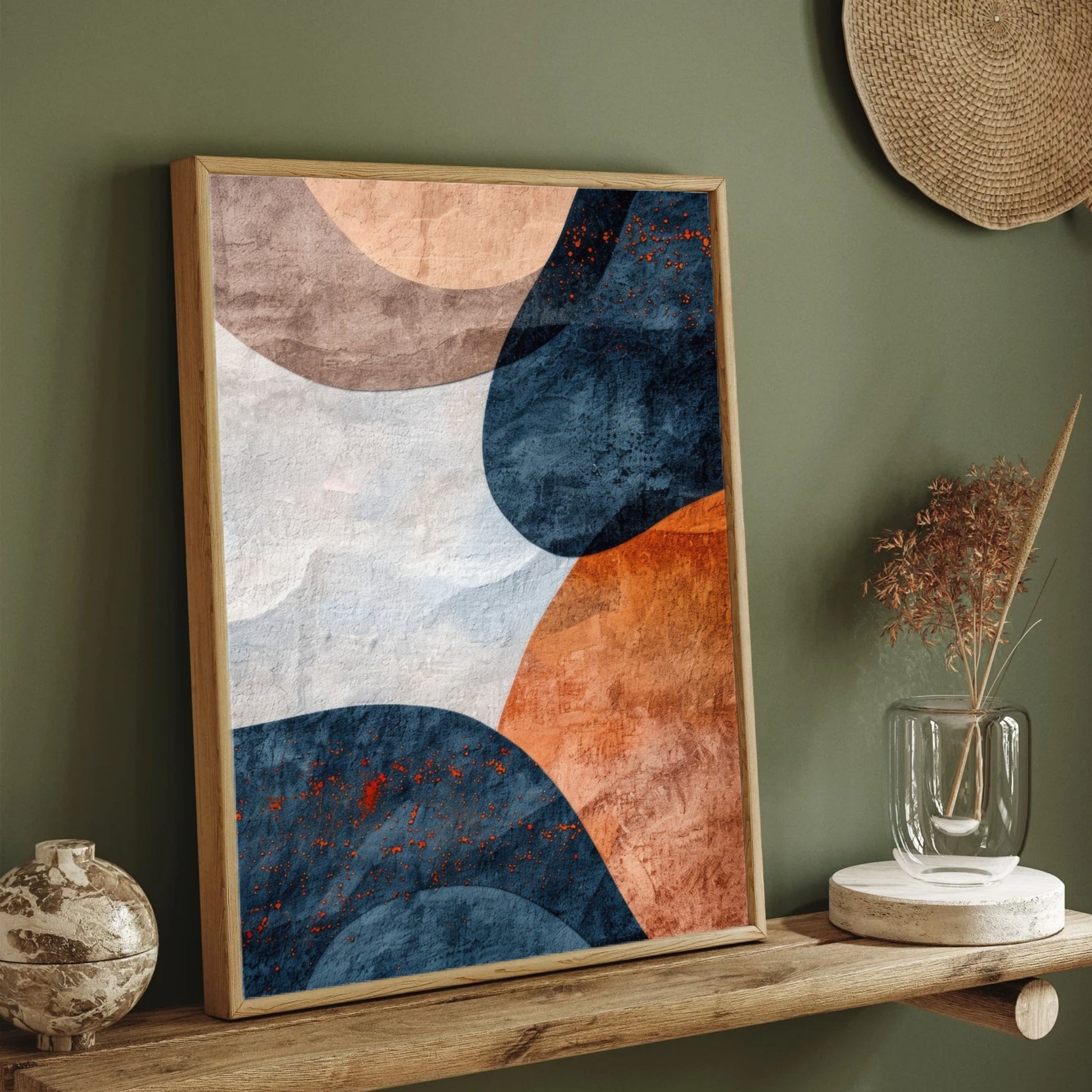Earth Tone Abstract Canvas Painting for Modern Interiors 2 : 3 Vertical Premium Wall Art Canvas by MeriDeewar
