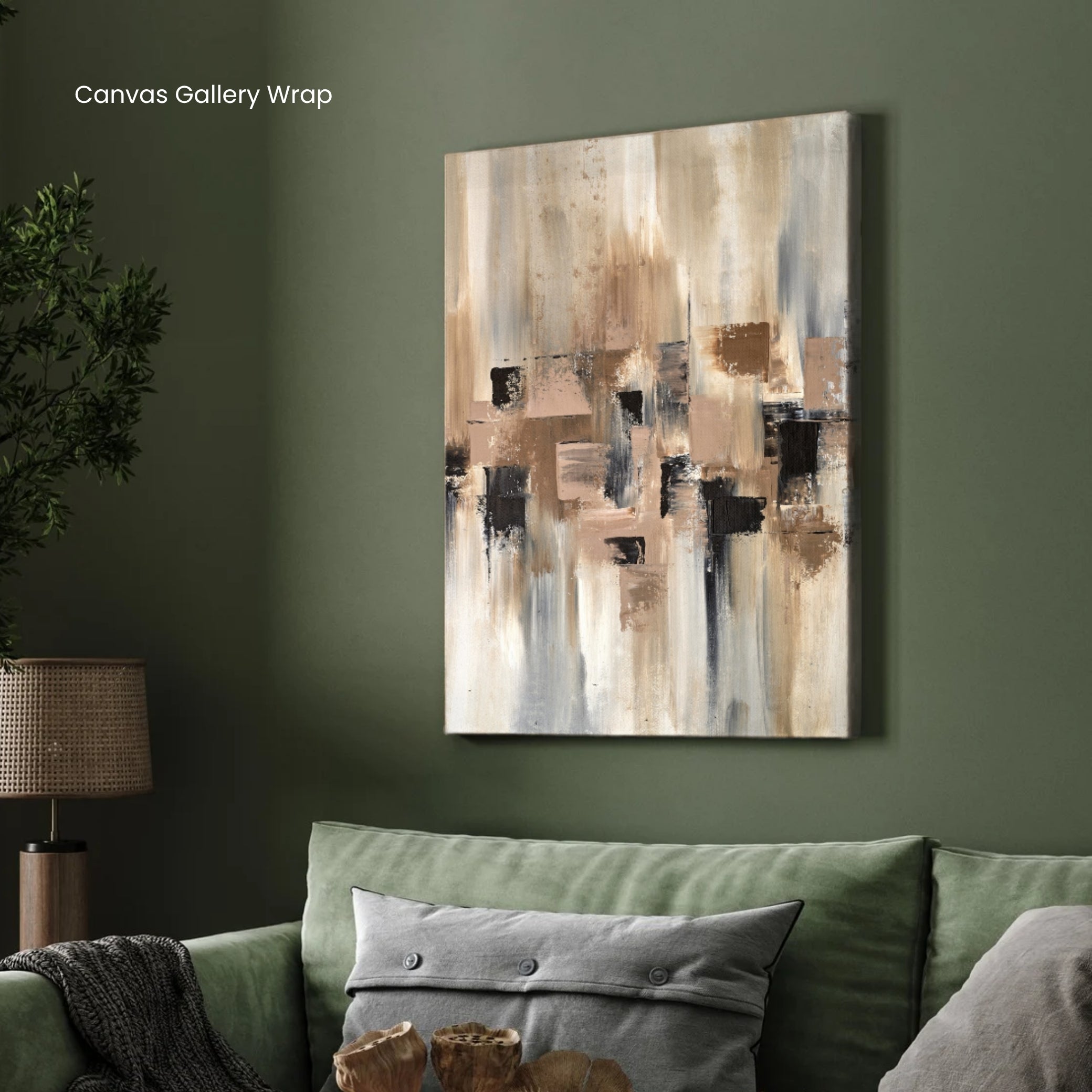 Earthbound Serenity – Modern Textured Wall Painting 2 : 3 Vertical Premium Wall Art Canvas by MeriDeewar
