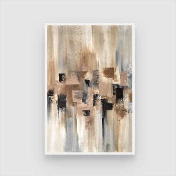 Earthbound Serenity – Modern Textured Wall Painting 2 : 3 Vertical Premium Wall Art Canvas by MeriDeewar