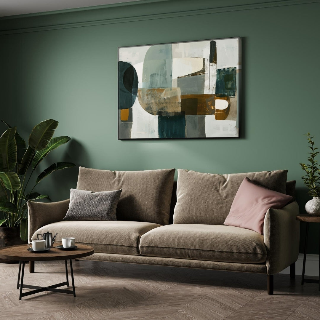 Earthen Balance – Modern Minimal Abstract Wall Art Print 2 : 3 Horizontal Premium Wall Art Canvas by MeriDeewar