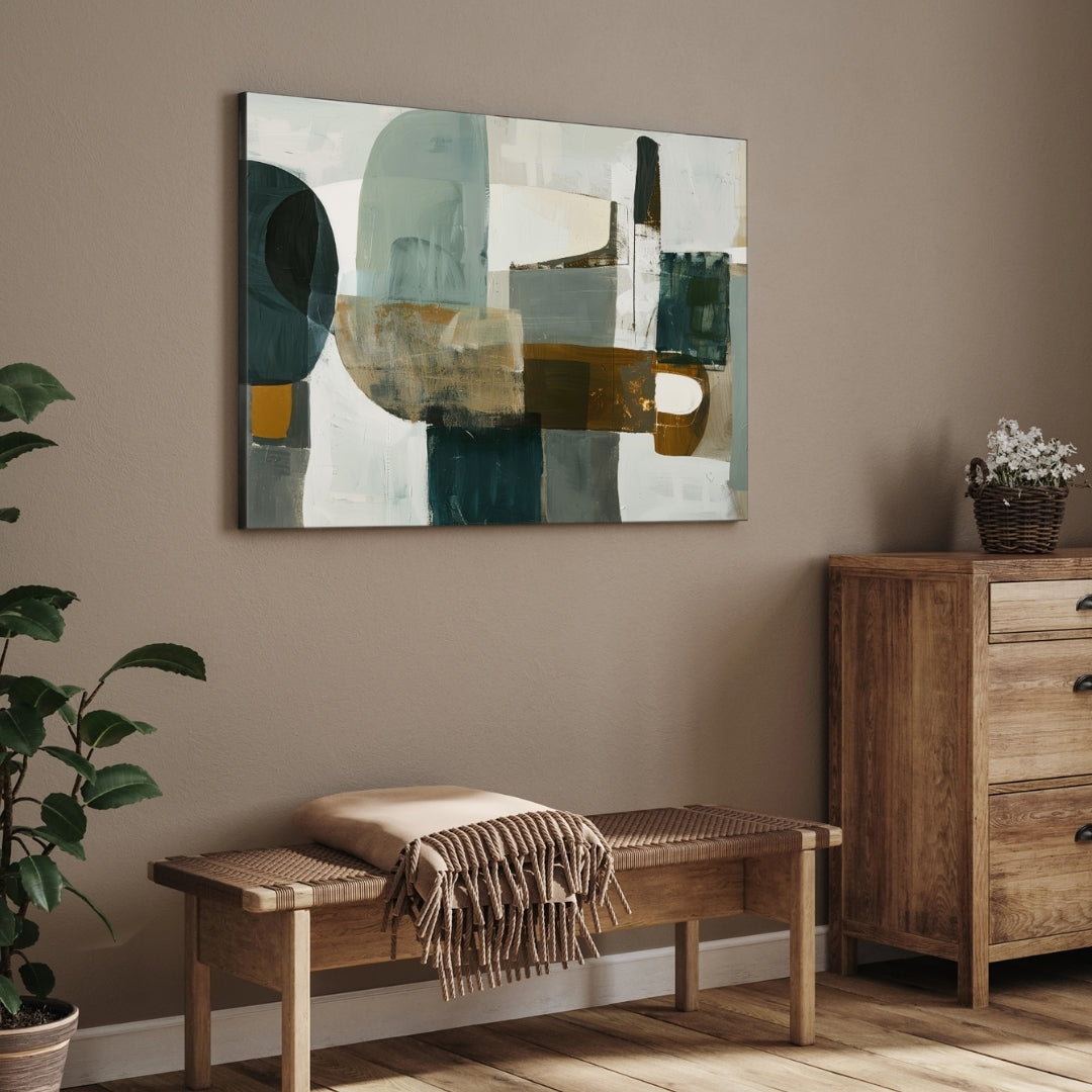 Earthen Balance – Modern Minimal Abstract Wall Art Print 2 : 3 Horizontal Premium Wall Art Canvas by MeriDeewar