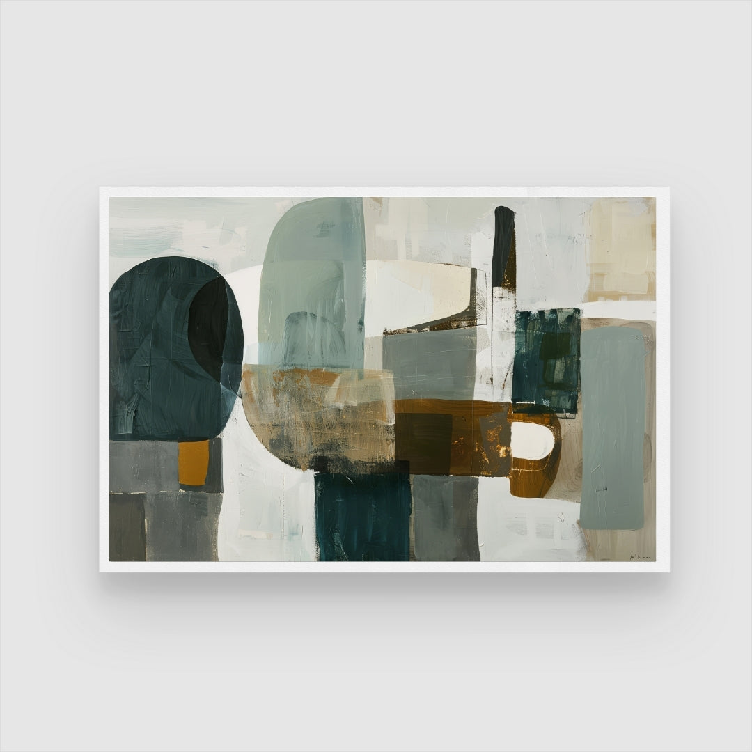Earthen Balance – Modern Minimal Abstract Wall Art Print 2 : 3 Horizontal Premium Wall Art Canvas by MeriDeewar