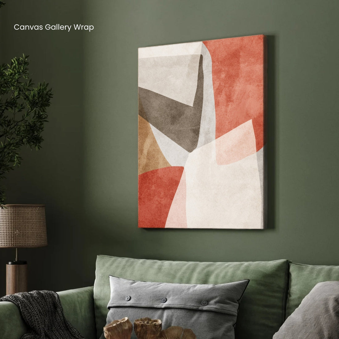 Earthen Harmony – Minimal Abstract Terracotta Canvas Wall Art 2 : 3 Vertical Premium Wall Art Canvas by MeriDeewar