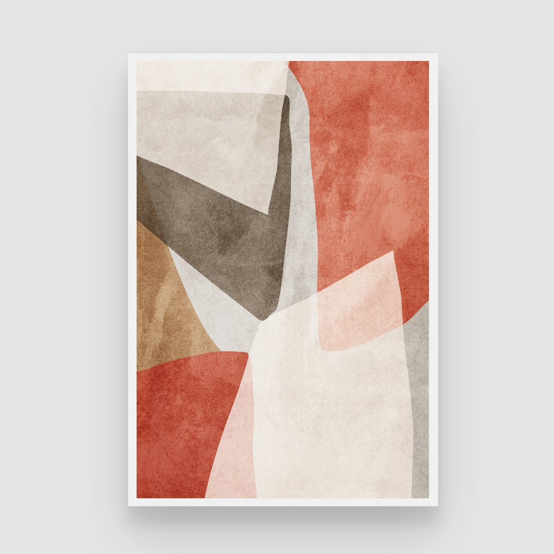 Earthen Harmony – Minimal Abstract Terracotta Canvas Wall Art 2 : 3 Vertical Premium Wall Art Canvas by MeriDeewar