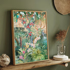 Eden Escape – Tropical Jungle Birds Canvas Wall Art 2 : 3 Vertical Premium Wall Art Canvas by MeriDeewar