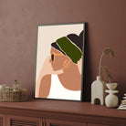 Effortless Style – Minimalist Woman with Headscarf Wall Art Print 2 : 3 Vertical Premium Wall Art Canvas by MeriDeewar