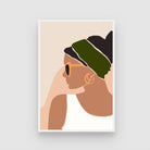 Effortless Style – Minimalist Woman with Headscarf Wall Art Print 2 : 3 Vertical Premium Wall Art Canvas by MeriDeewar