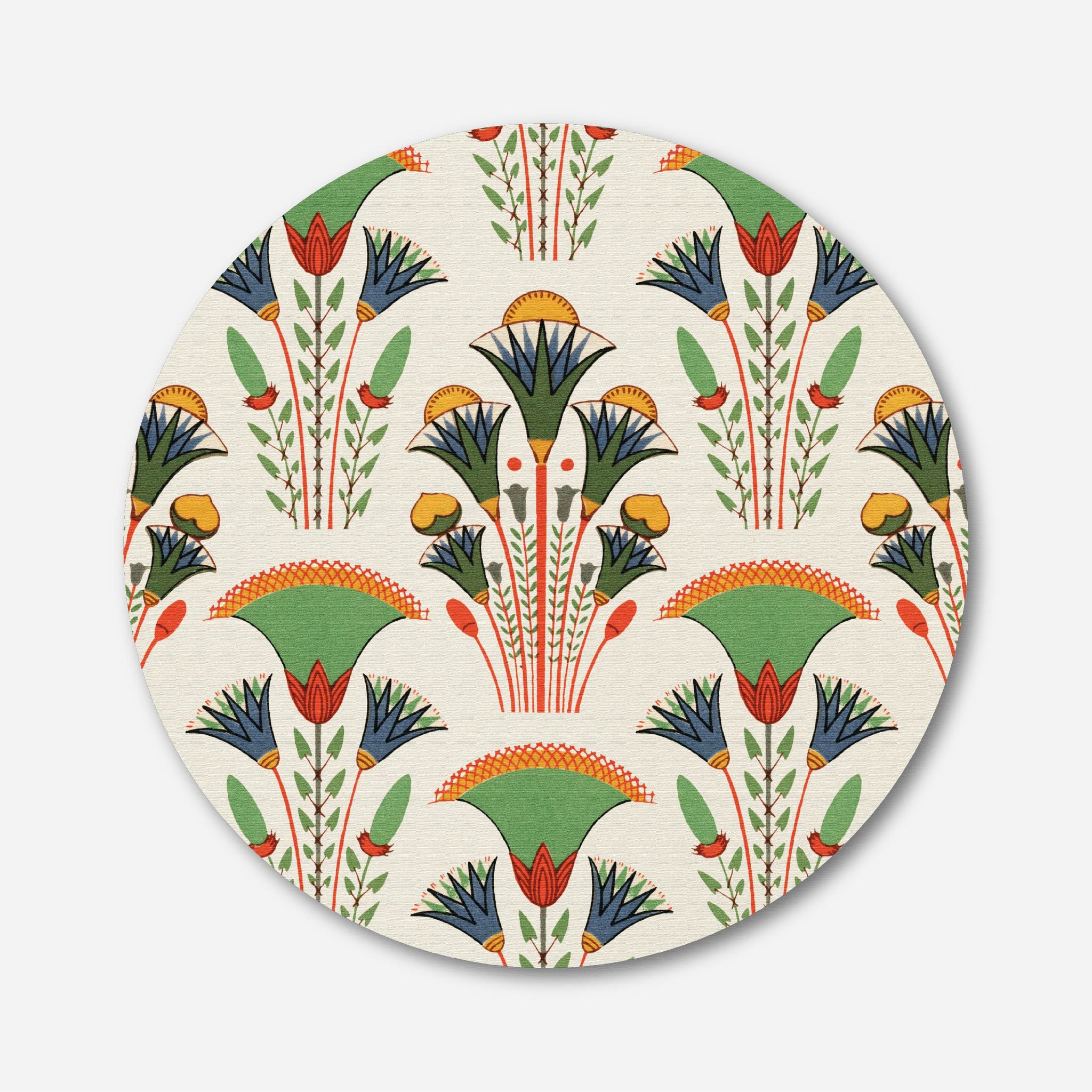 Egyptian Lotus Flower Circular Canvas Frame Circular Canvas Frame Premium Wall Art Canvas by MeriDeewar