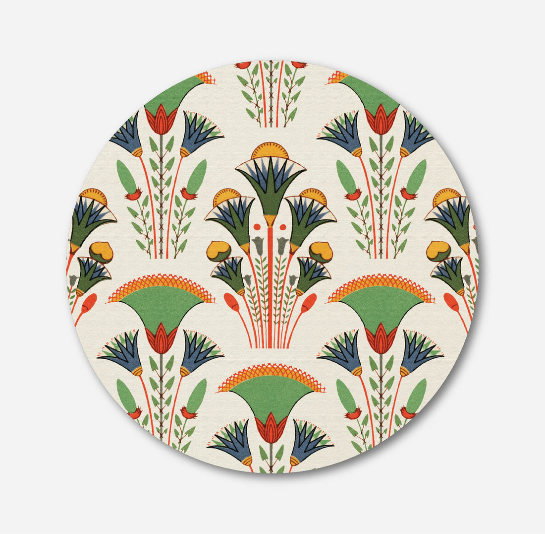 Egyptian Lotus Flower Circular Canvas Frame Circular Canvas Frame Premium Wall Art Canvas by MeriDeewar