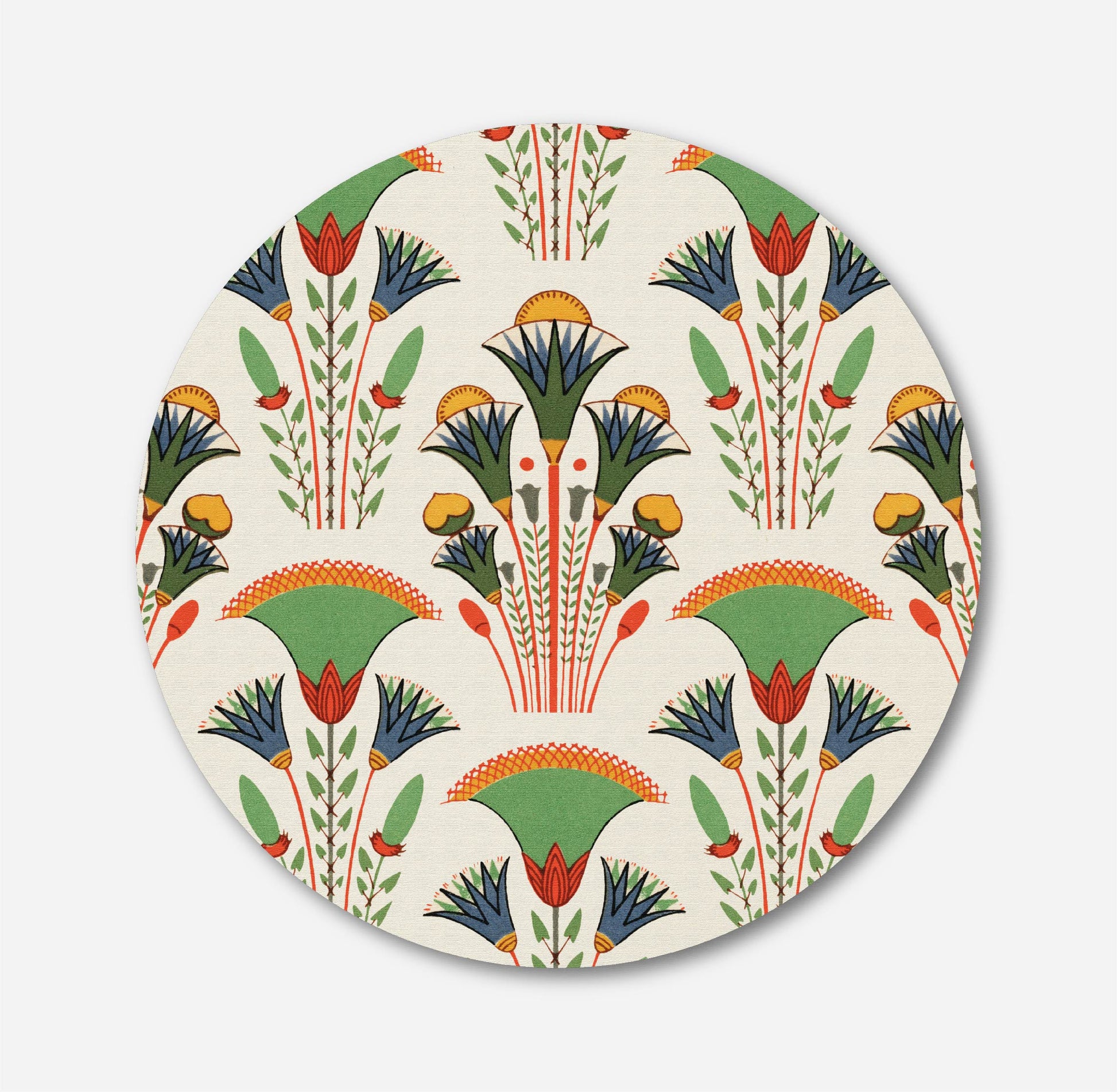 Egyptian Lotus Flower Circular Canvas Frame Circular Canvas Frame Premium Wall Art Canvas by MeriDeewar