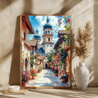 Elegant Cityscape Wall Art - "Cityscape Elegance" Painting | MeriDeewar 2 : 3 Vertical Premium Wall Art Canvas by MeriDeewar