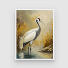 Elegant Crane Bird Abstract Art Painting for Modern Spaces 3 : 4 Vertical New Premium Wall Art Canvas by MeriDeewar