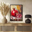 Elegant Pomegranate Abstract Art on Canvas - Perfect Wall Accent 3 : 4 Vertical New Premium Wall Art Canvas by MeriDeewar