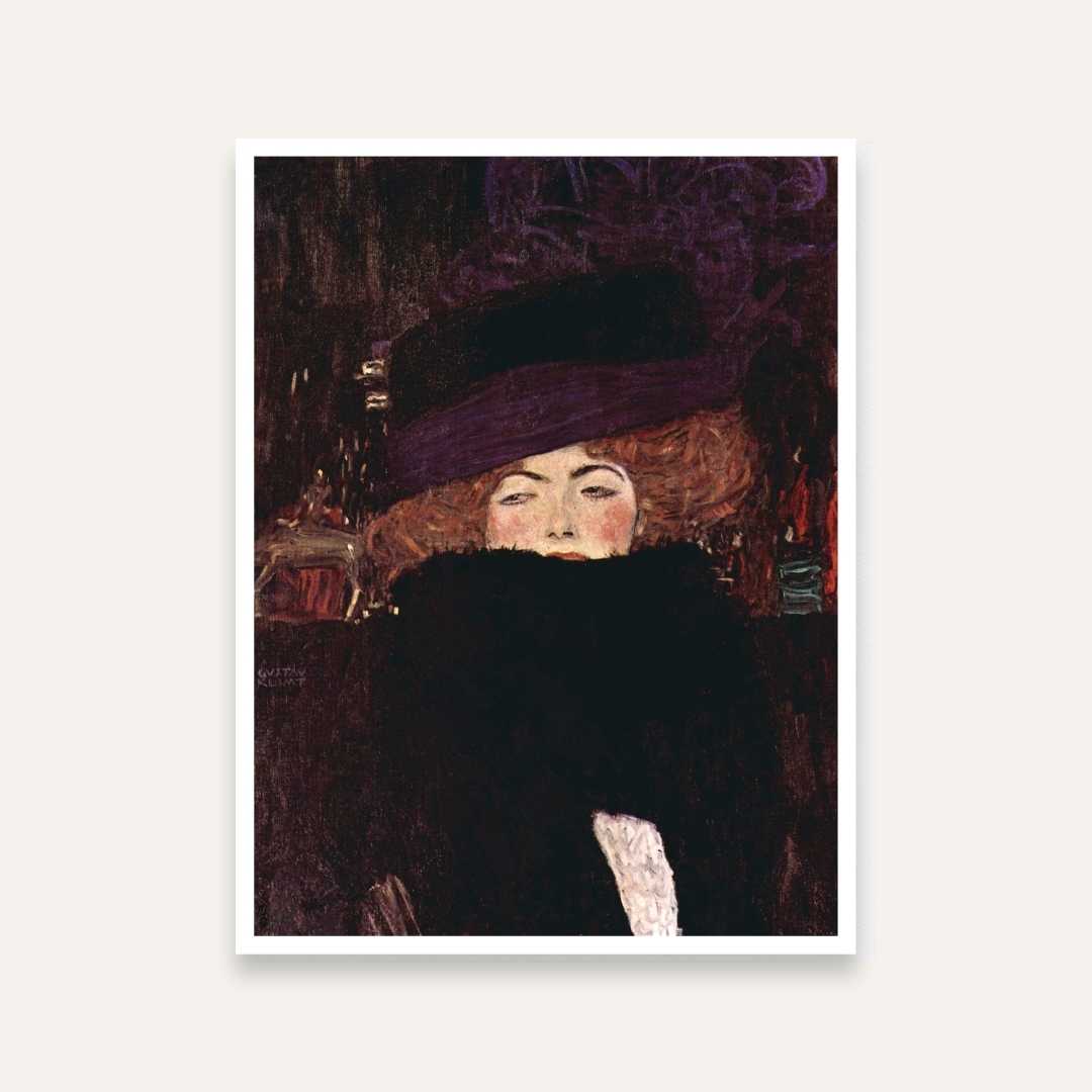 Elegant Woman Portrait Painting for Living Room | Gustav Klimt Wall Art | Giclée Print 3 : 4 Vertical Premium Wall Art Canvas by MeriDeewar