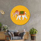 Elephant Circular Canvas Frame Circular Canvas Frame Premium Wall Art Canvas by MeriDeewar
