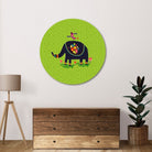 Elephant Lake Painting Circular Canvas Frame Circular Canvas Frame Premium Wall Art Canvas by MeriDeewar